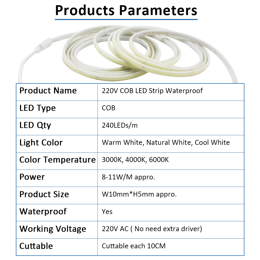 220V IP67 Waterproof COB Led S - огляд і ціна Outdoor Power Strip Weatherproof
