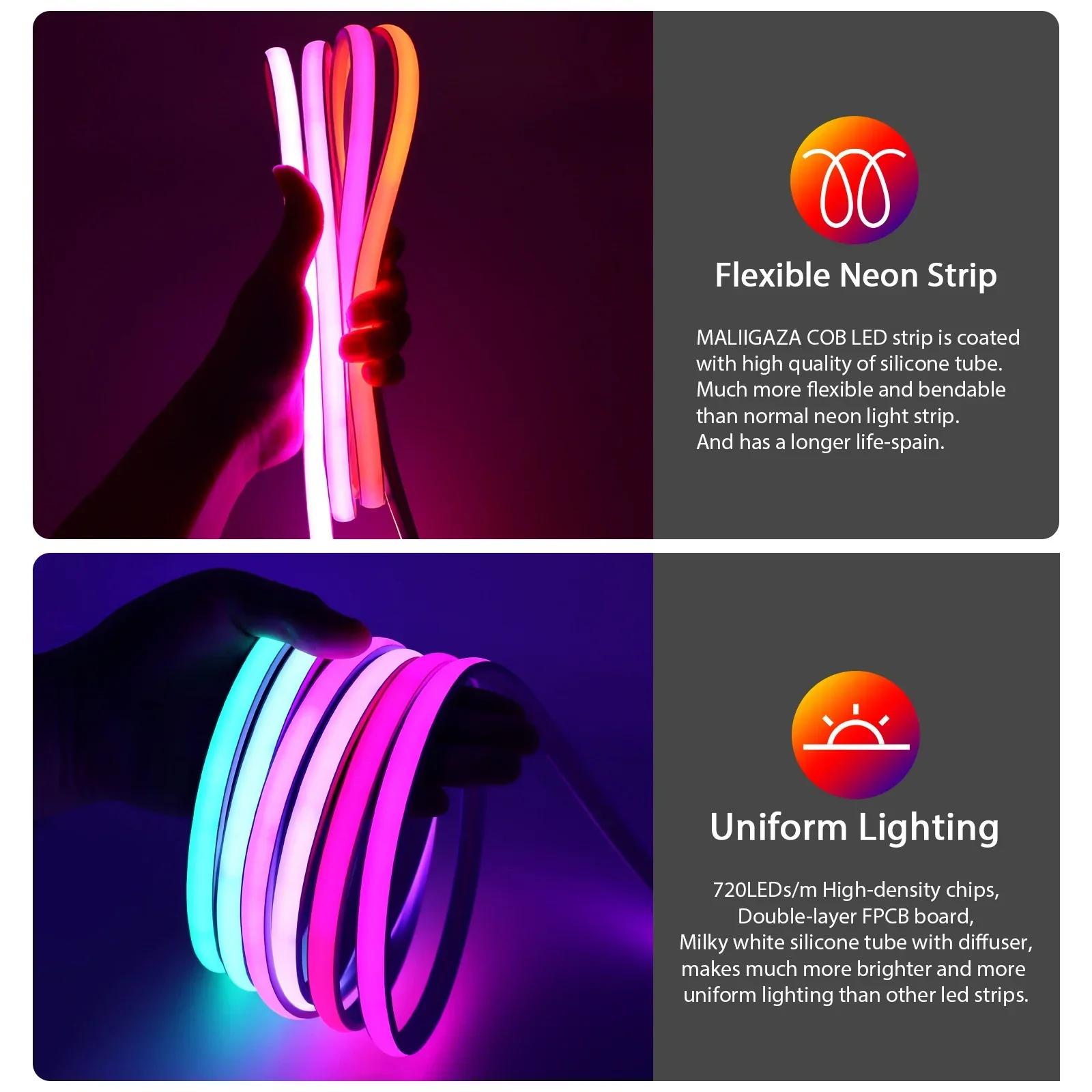 12V 24V IP68 RGBIC COB LED Str - огляд і ціна Outdoor Power Strip Weatherproof