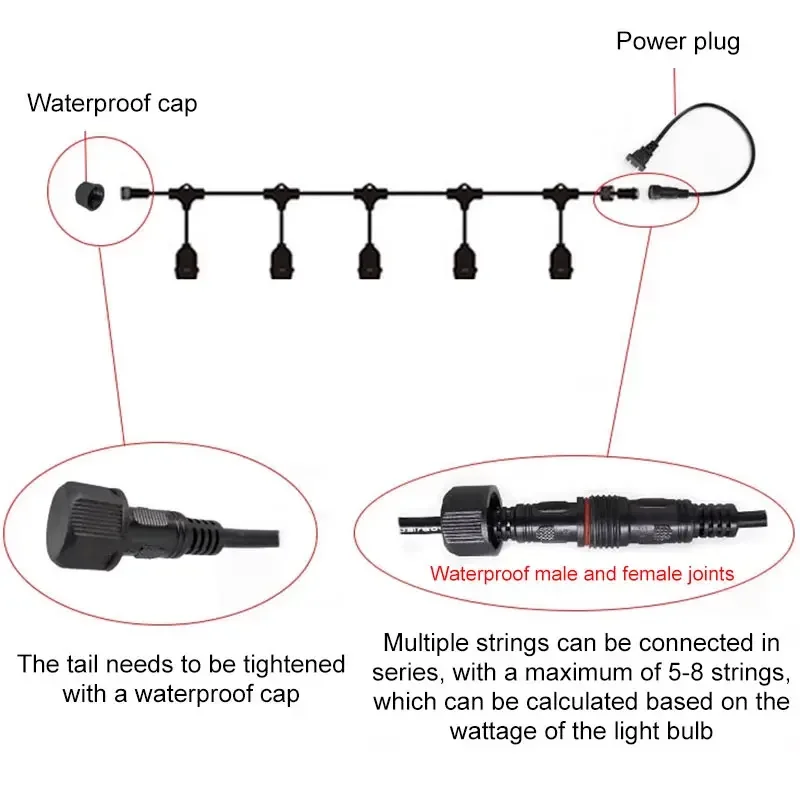 Outdoor E27 Threaded Head Lamp - огляд і ціна Outdoor Power Strip Weatherproof